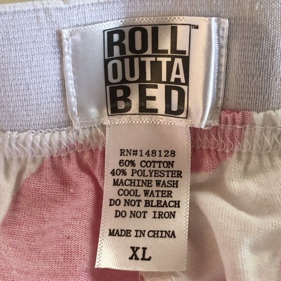 Roll Outta Bed Pink Heart Pajama Bottoms Juniors Size XL - Picture 3 of 13